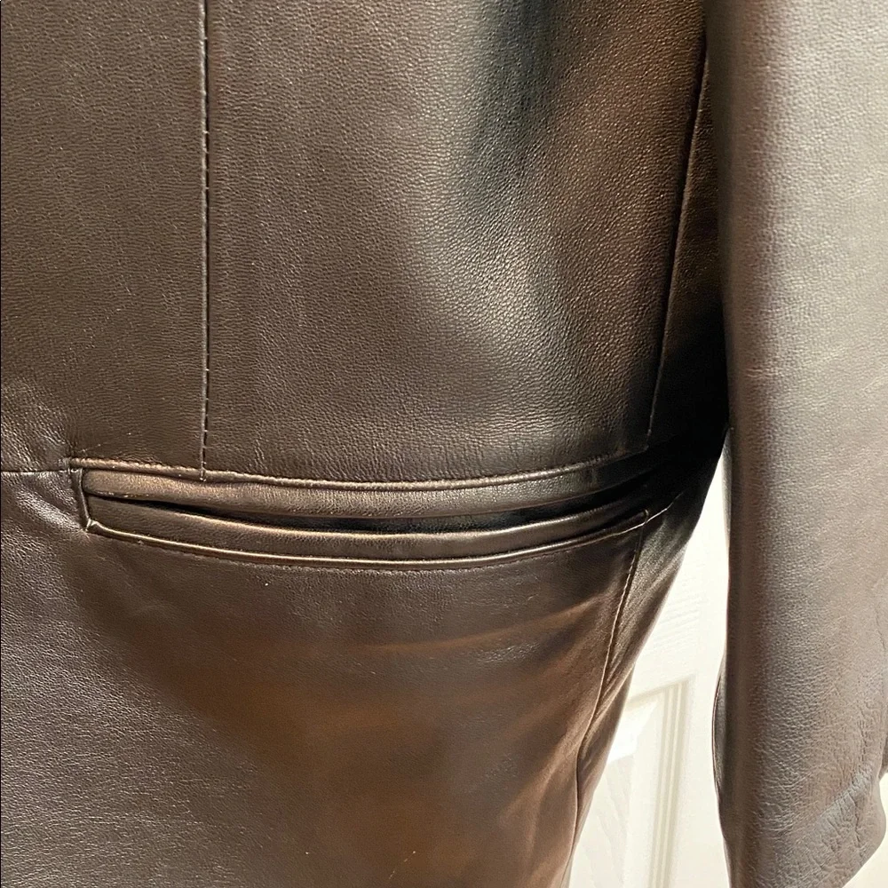 Jones New York Black Leather Sport Coat